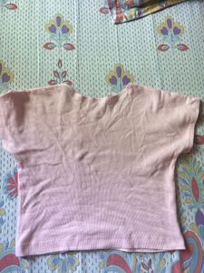 Pink Ribbed Cropped Top