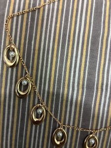 Gold-Tone Necklace with Pearl Accents