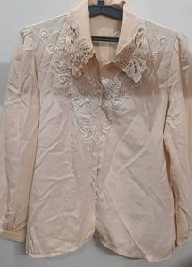 Peach embroidery shirt for women