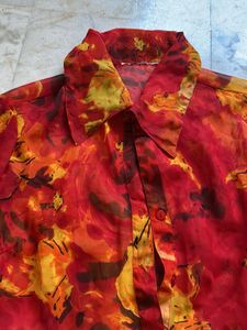 Vibrant  Red Stylish Chiffon Top For Ladies