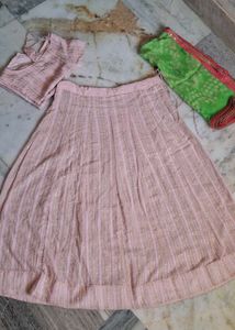 Pink Lehenga Choli Set with Dupatta