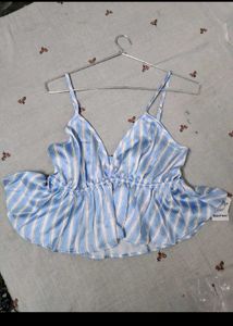 Blue & White Striped Cami Top