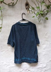 Dark Blue T-Shirt with Binary Print