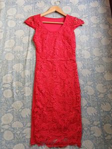 Elegant Red Lace Dress