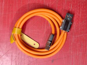 Orange Silicone USB to Type-C Charging Cable with