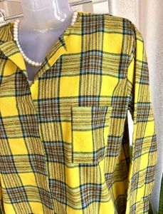 Korean woollen Yellow checkered Shirt