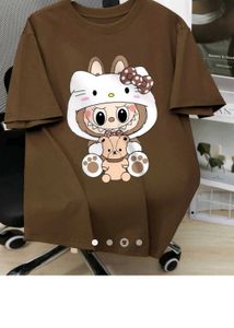 Savana Cute Brown Labubu Cartoon Graphic T-Shirt