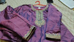 Elegant Purple Silk Kurta Set