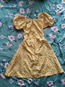 Yellow Floral Mini Dress