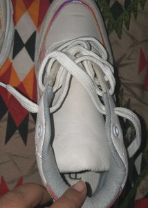 Cream Chunky Sneakers with Iridescent Accents
