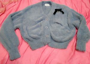 Cozy Blue Fuzzy Cardigan