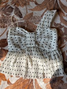 Polka Dot One-Shoulder Crop Top