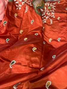 Elegant Orange Banarsi Silk Saree