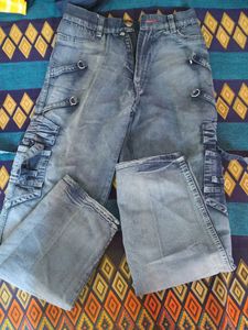 Stylish Blue Cargo Jeans