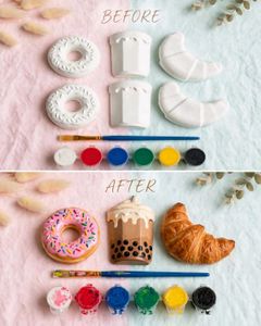DIY Ceramic Painting Kit - Donut &amp; Croissant