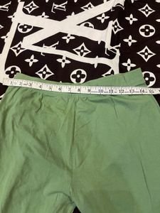Green Casual Leggings