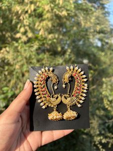 Peacock Design Ear Cuffs