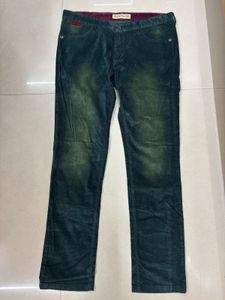 Dark Green Corduroy Jeans for Men