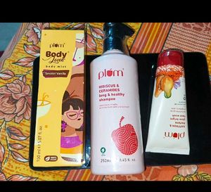 Plum Bodycare Set - Body Mist, Shampoo & Face Wash