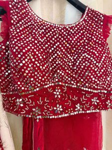Red Heavy embroidered Mirror Work Lehenga choli