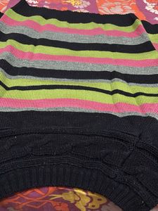 Striped Knit Pullover Sweater