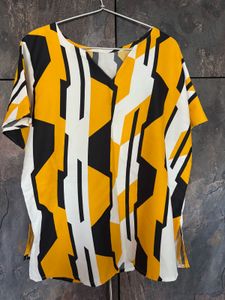 Vibrant Geometric Print Tunic Top
