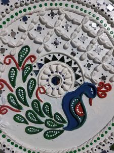 beautiful peacock 🦚 lippan art 🎨✨️