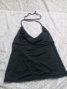 Classic Black Halterneck Tankini Top