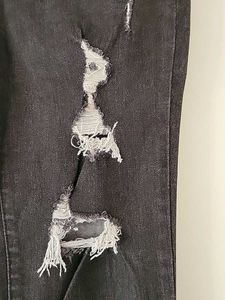Stylish Distressed Black Jeans