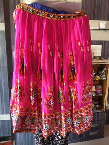 Vibrant Pink Ethnic Skirt-free size