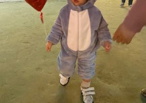 Kid Unisex Woollen Romper With Tail