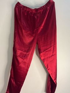 Satin Red Pajama Top