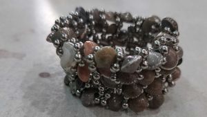 Unique Seashell &amp; Silver Bead Bracelet