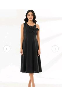 cotton Black Midi Slip Dress