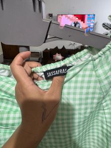 Cute Green Gingham Mini Skirt