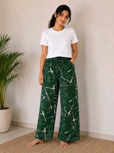 Stylish Green Printed Palazzo Pants