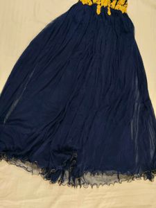 Elegant Embroidered and stone work Navy Blue Gown