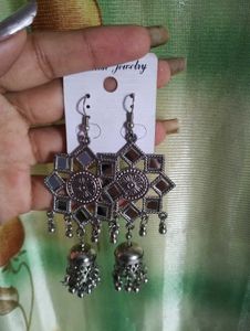 Bohemian Oxidized Silver Earrings Set