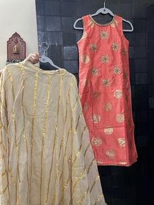 Elegant Peach Kurta &  Set