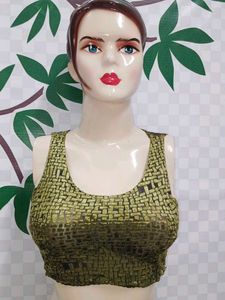 (1100)Vintage Textured Crop Top