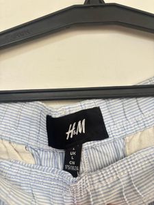 Light Blue Striped linen Pants