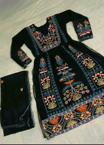 black kurta set