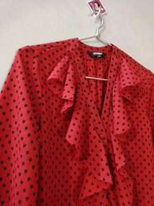 Red Ruffled Top