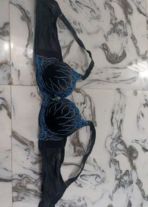 Clearance sale Blue Embroidered Bra