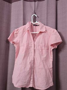 Chic Pink Striped Button-Up Shirt