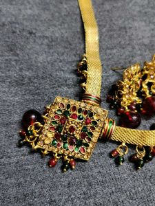 Elegant Golden Oxidized Jewelry Set
