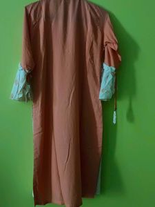 Peach Embroidered Kurta with Bell Sleeves