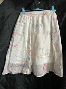 Chic Floral Print Ethnic Skirt