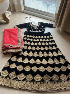 Elegant Velvet Lehenga Choli Set