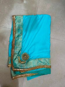 Beautiful Blue Embroidered Saree